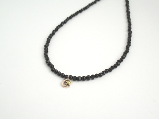 "Moon Star Bead Necklace w/Onyx "Moon Star Bead Necklace w/Onyx