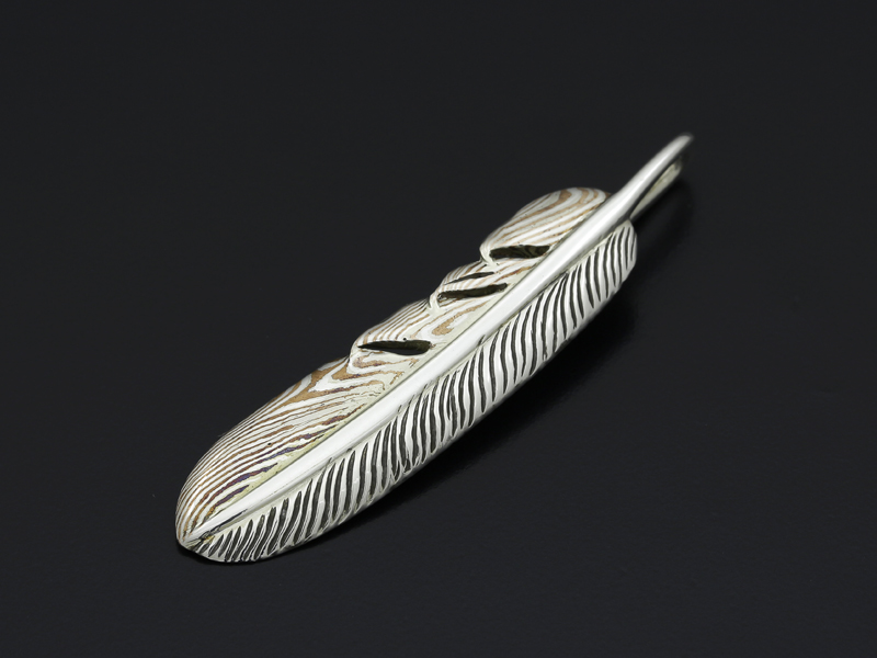 Basic MOKUME Feather Pendant Basic MOKUME Feather Pendant