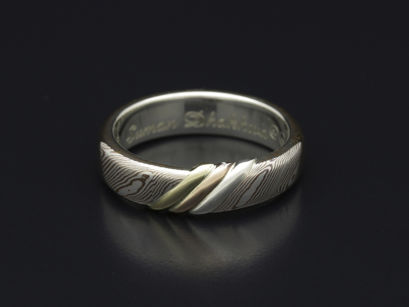 3 Metals Line Ring 3 Metals Line Ring